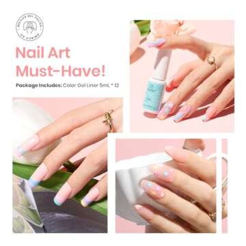 Beetles 12 Colors Gel Nail Art Liner Set for Vibrant Designs