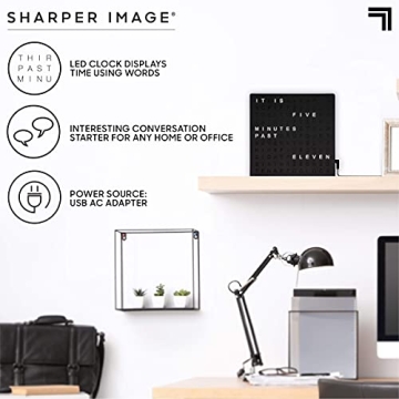 Sharper Image® LED Word Clock for Chic Home Decor