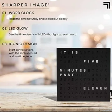 Sharper Image® LED Word Clock for Chic Home Decor