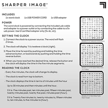 Sharper Image® LED Word Clock for Chic Home Decor