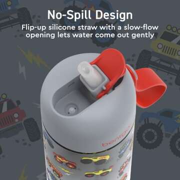 Bentgo Kids Water Bottle - Leak Proof Tritan 15 oz for Kids