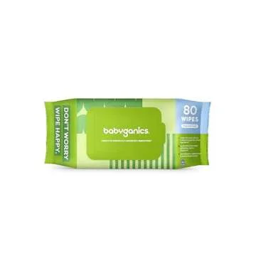 Babyganics Baby Wipes, Unscented Diaper Wipes, 240 Count, (3 Packs of 80), Non-Allergenic and formul...