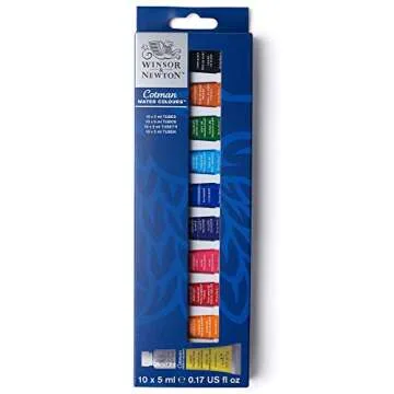 Winsor & Newton Cotman Watercolor Paint Set, 10 Colors, 5ml (0.17-oz) Tubes