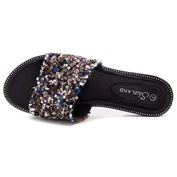 Buy Sparkly Flat Sandals Women’s Shoe Land Joli Style