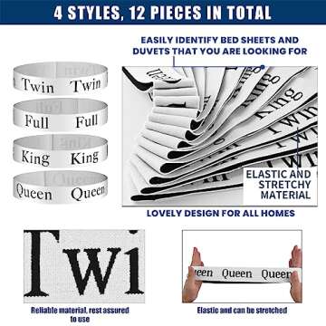 ZJCAHXJ 12pcs Bed Sheet Organizers and Storage Bands for Closet Organization Linen Labels King Twin ...