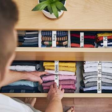 ZJCAHXJ 12pcs Bed Sheet Organizers and Storage Bands for Closet Organization Linen Labels King Twin Full Queen Bedding Bands Elastic Sheet Straps