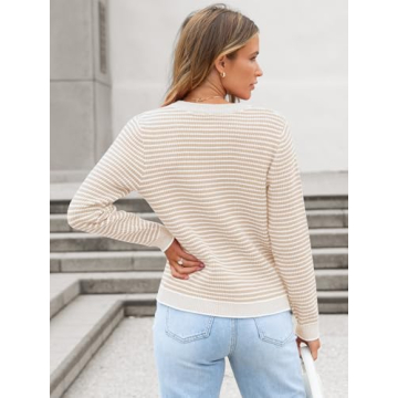 ANRABESS Women's Striped Cardigan for Stylish Comfort