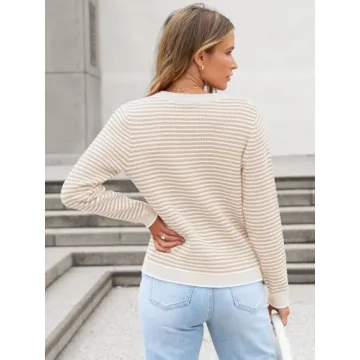 ANRABESS Women's Striped Cardigan for Stylish Comfort