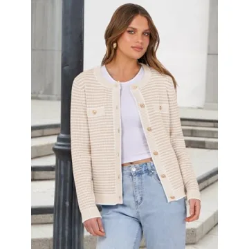 ANRABESS Women's Striped Cardigan for Stylish Comfort