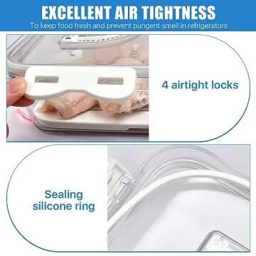 SULICRE 2PCS Bacon Container for Refrigerator, Airtight Thick Plastic Deli Meat Keeper with Lids for Fridge, Kitchen Cold Cuts Food Storage Organizer, Bacon Holder Cheese Saver