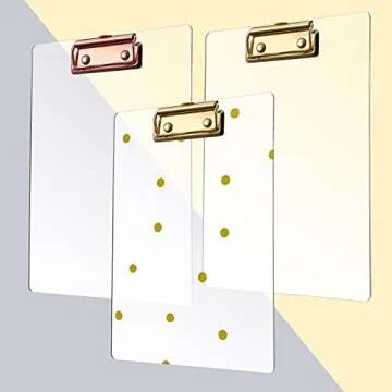 Glenmal Acrylic Gold Clipboard Set for Home & Office