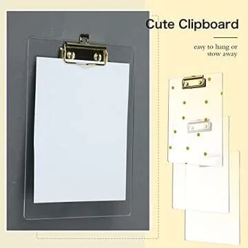 Glenmal Acrylic Gold Clipboard Set for Home & Office