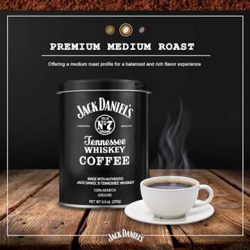 Parkway Distributors Jack Daniel’s Tennessee Ground Coffee 8.8 oz – Medium Roast, Infused with Authentic Jack Daniel's, Non-Alcoholic