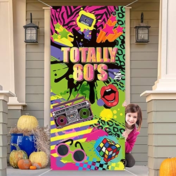 Totally 80's Door Cover, Large Fabric 80's Hip Hop Sign Graffiti Backdrop