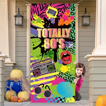 Totally 80's Door Cover Large Fabric Retro Backdrop