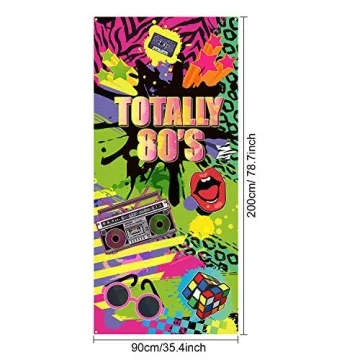 Totally 80's Door Cover Large Fabric Retro Backdrop