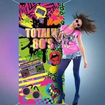 Totally 80's Door Cover Large Fabric Retro Backdrop