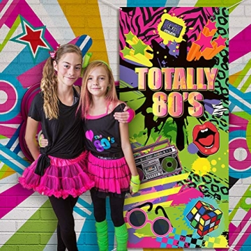 Totally 80's Door Cover Large Fabric Retro Backdrop