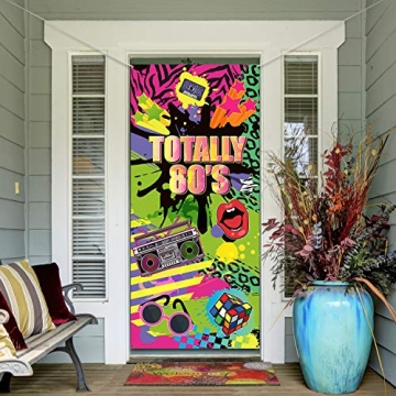 Totally 80's Door Cover Large Fabric Retro Backdrop
