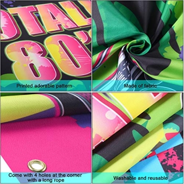 Totally 80's Door Cover Large Fabric Retro Backdrop
