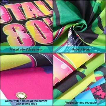 Totally 80's Door Cover Large Fabric Retro Backdrop