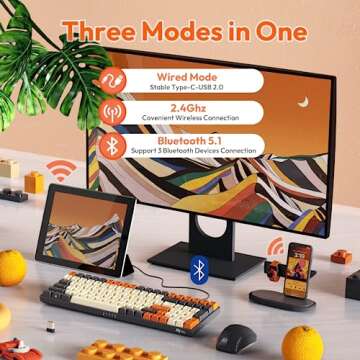 RK100 Wireless Mechanical Keyboard with RGB Lighting