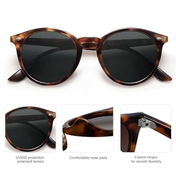 SOJOS Retro Round Polarized Sunglasses for All