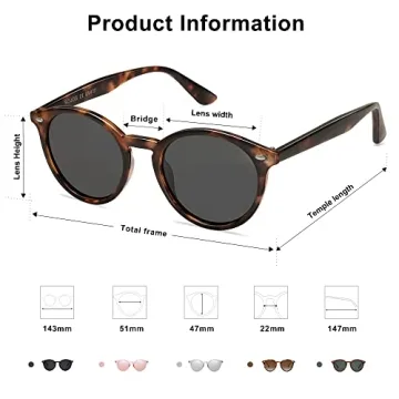 SOJOS Retro Round Polarized Sunglasses for All