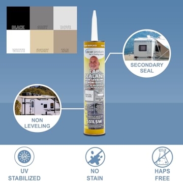 Dicor 551LSW-1 HAPS-Free NON-Leveling Lap Sealant - 10.3 Oz, White, Secure, Ideal for RV Roofing, Maintenance, Repair, Appliance Application