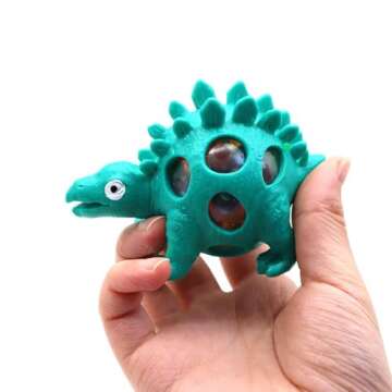 WANJUGUAN Vent Stress Balls 3 PCS Dinosaur Squeeze Fidget Toys Balls Sensory Relieves Stress Squeeze Balls for ADHD Fidget Autism Work Pressure Release Dinosaur