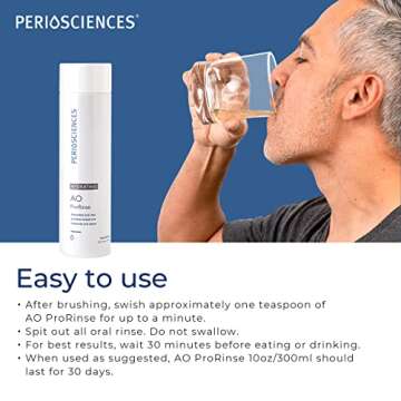 PerioSciences AO ProRinse Hydrating Oral Rinse with Antioxidants – Moisturizing Mouth Rinse for Gum Health & Oral Care – Fluoride-Free Mouthwash for Dry Mouth Sensations (10 Fl Oz / 300ml)