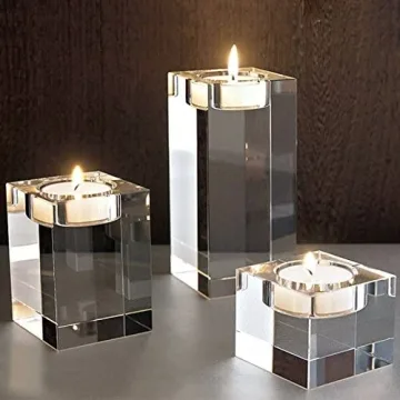 Elegant DecentGadget® Crystal Tealight Holder Set - 3 Sizes