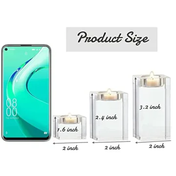 Elegant DecentGadget® Crystal Tealight Holder Set - 3 Sizes