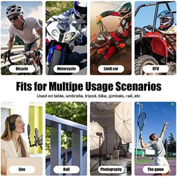 UTV ATV Camera Mount Holder Compatible with Gopro12/11/10/9/8/7,Fits 0.82"-2.36" Roll Bar Cages Mount Camera Holder,Aluminum 360°Rotation UTV Camera Mount for SJ,DJI,DSLR ,Session,Insta360 X4 X3 etc