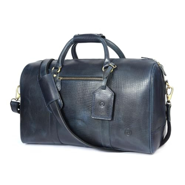 Leather Travel Duffel Bags for Men and Women Sports Gym Duffle Overnight Weekend Leather Bag By Aaro...