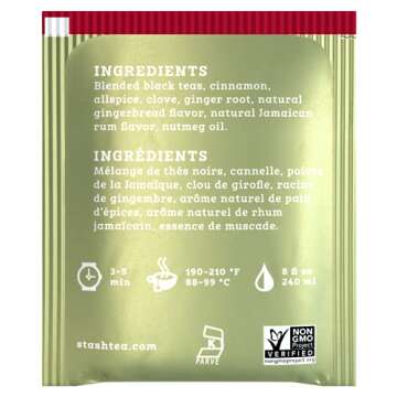 Stash Tea Holiday Chai Black Tea, Box of 100 Tea Bags