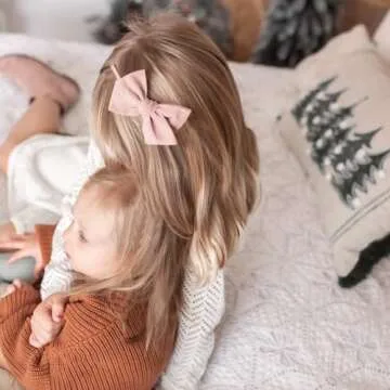 Niceye Handmade Hair Accessories: 12 Packs of Stretchy Nylon Headbands and Bows for Newborns, Infants, Toddler Girls