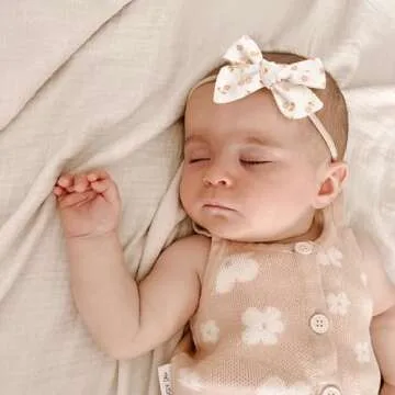 Niceye Handmade Hair Accessories: 12 Packs of Stretchy Nylon Headbands and Bows for Newborns, Infants, Toddler Girls