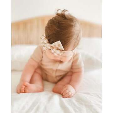 Niceye Handmade Hair Accessories: 12 Packs of Stretchy Nylon Headbands and Bows for Newborns, Infants, Toddler Girls