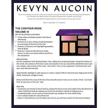 Kevyn Aucoin The Contour Book, The Art of Sculpting & Defining Volume 3: Makeup artist palette. Defines facial features. Eyes, cheekbone, nose & jawline. Highlighters to glow. All skin tones & shapes.