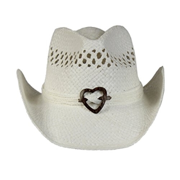 Saddleback Straw Cowboy Hat with Heart Band