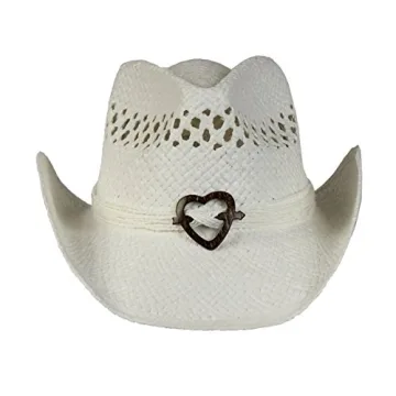 Saddleback Straw Cowboy Hat with Heart Band