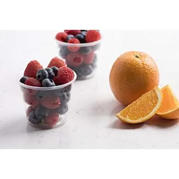 Comfy Package [5.5 oz. - 100 Count Clear Disposable Plastic Portion Cups with Lids - Soufflé Cups, Jello Shot Cups With Lids, Clear Plastic Containers Perfect for salad Dressing and More