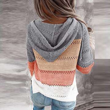 ANOKA Women’s Stylish Knitted Hollow Out Pullover