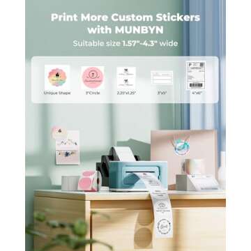 MUNBYN Bluetooth Thermal Label Printer 941B for Shipping