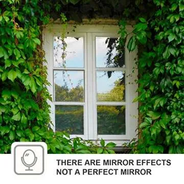 WPCTEV Window Film One Way Mirror Film Daytime Privacy Static Non-Adhesive Decorative Heat Control A...