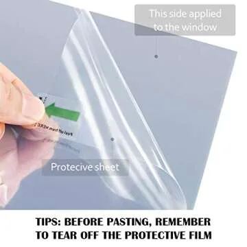 WPCTEV Window Film One Way Mirror Film Daytime Privacy Static Non-Adhesive Decorative Heat Control Anti UV Window Tint for Home and Office Black Silver 6 Mil 17.5 Inch x 6.5 Feet