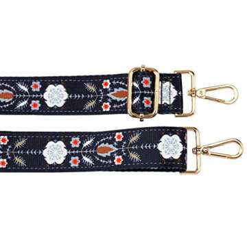 ZANQANO Crossbody Strap for Purses Replacement Adjustable Guitar Multicolor Style Handbag Straps (Foral B)