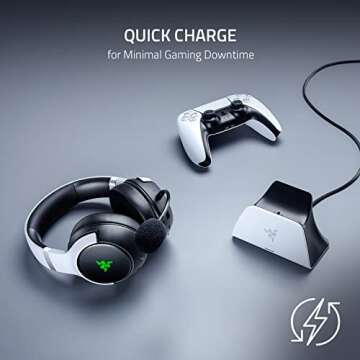 Razer Quick Charging Stand for PlayStation 5: Quick Charge - Curved Cradle Design - Matches PS5 Dual...