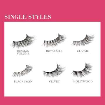 KISS Lash Couture LuXtensions Collection False Eyelashes, Flat Lash Technology, Super Slim Lash Band, Real Lash Extension Fibers, Reusable, Contact Lens Friendly Strip Lashes, Style 'Velvet', 1 Pair